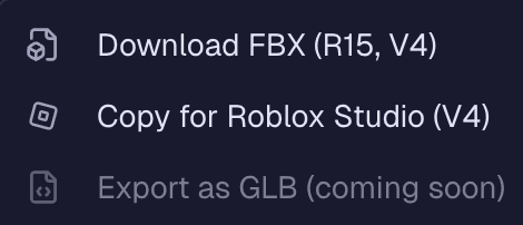 The Copy to Roblox option in the NoCapMocap web app